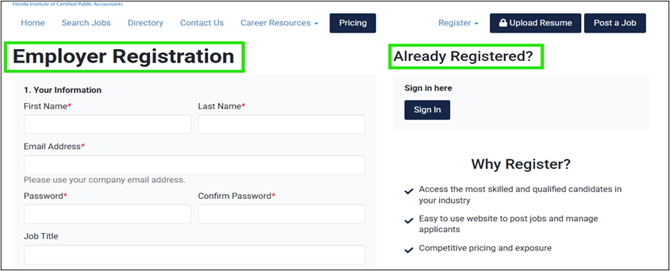 Employer Reg Page